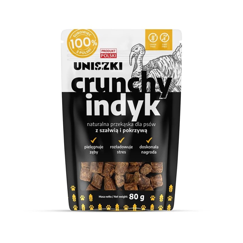 UNISZKI Crunchy Turkey with Sage and Nettle - Dog Treat - 80g UNISZKI Crunchy Turkey with Sage and Nettle - Dog Treat - 80g