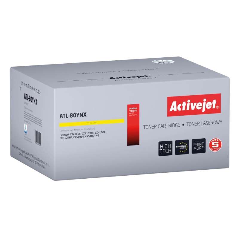 Activejet Toner ATL-80YNX (replacement Lexmark 80C2HYE, Supreme; 3000 pages; yellow) Activejet Toner ATL-80YNX (replacement Lexmark 80C2HYE, Supreme; 3000 pages; yellow)