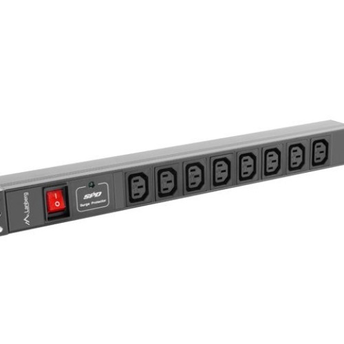LANBERG PDU RACK POWER STRIP (1U,10A,7X IEC C13,2M)