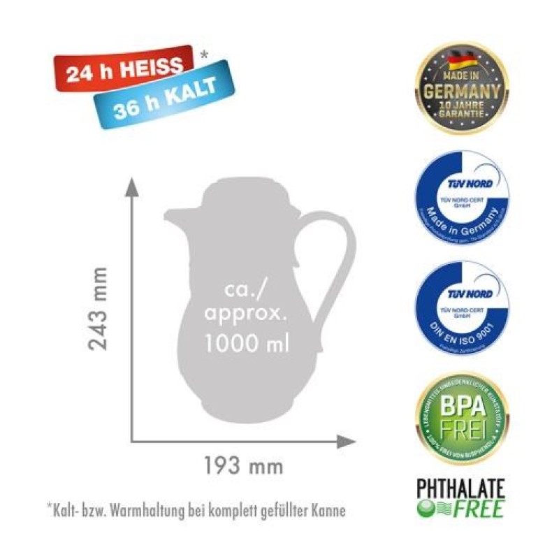 ROTPUNKT Thermos jug, 1.0 l, midnight blue (navy blue) ROTPUNKT Thermos jug, 1.0 l, midnight blue (navy blue)