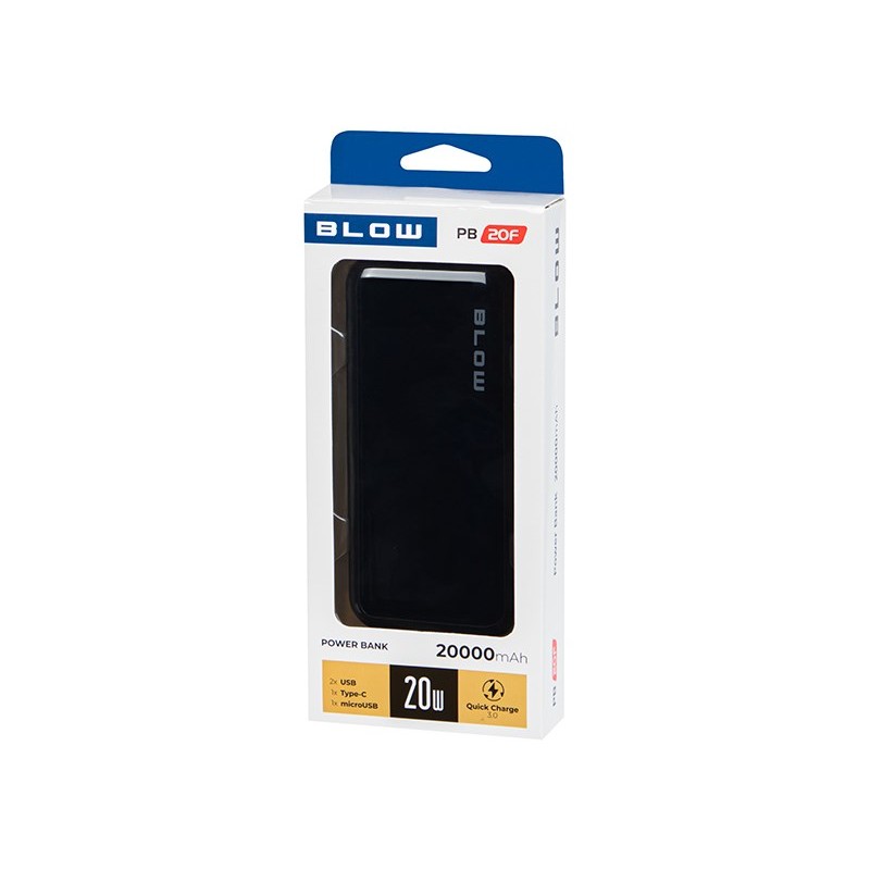 Power Bank 20000mAh QC+PD 20W + lightning PB20E