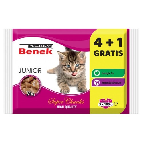 SUPER BENEK Junior - wet cat food - 5 x 100g SUPER BENEK Junior - wet cat food - 5 x 100g