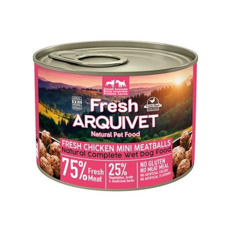 ARQUIVET Fresh Chicken Mini Meatballs - wet dog food - 200g