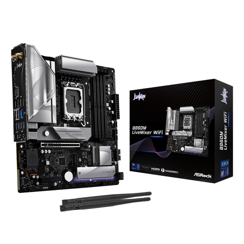 Asrock B860M LiveMixer WiFi Intel B860 LGA 1851 (Socket V1) micro ATX Asrock B860M LiveMixer WiFi Intel B860 LGA 1851 (Socket V1) micro ATX