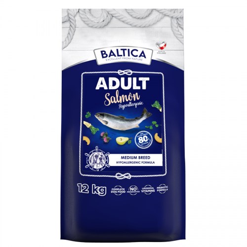BALTICA Excellent Hypoallergenic Adult Medium breeds Salmon - dry dog food - 12kg BALTICA Excellent Hypoallergenic Adult Medium breeds Salmon - dry dog food - 12kg