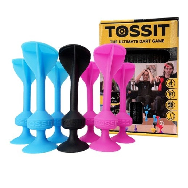 Dart game with silicone suction cups TOSSIT Starter Set – blue and pink Dart game with silicone suction cups TOSSIT Starter Set – blue and pink