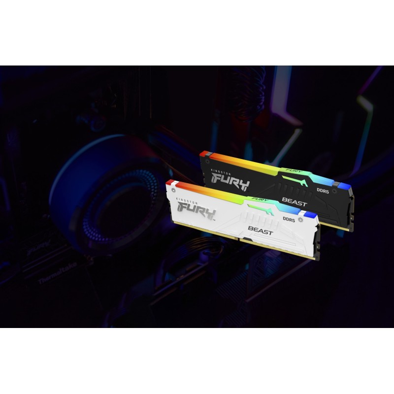 Kingston Technology FURY Beast 64GB 6000MT/s DDR5 CL30 DIMM (Kit of 2) RGB XMP Kingston Technology FURY Beast 64GB 6000MT/s DDR5 CL30 DIMM (Kit of 2) RGB XMP