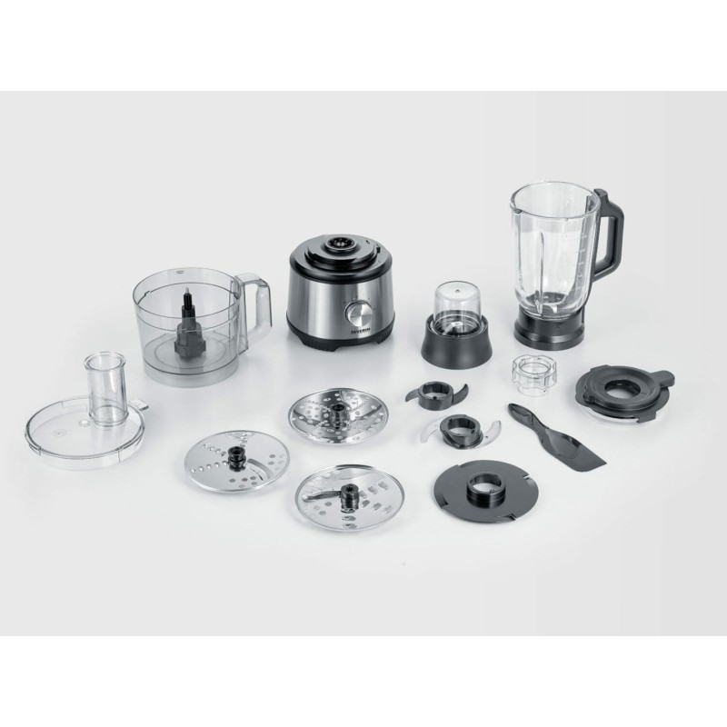 Severin KM 3892 food processor 1200 W 1.5 L Black, Stainless steel, Transparent