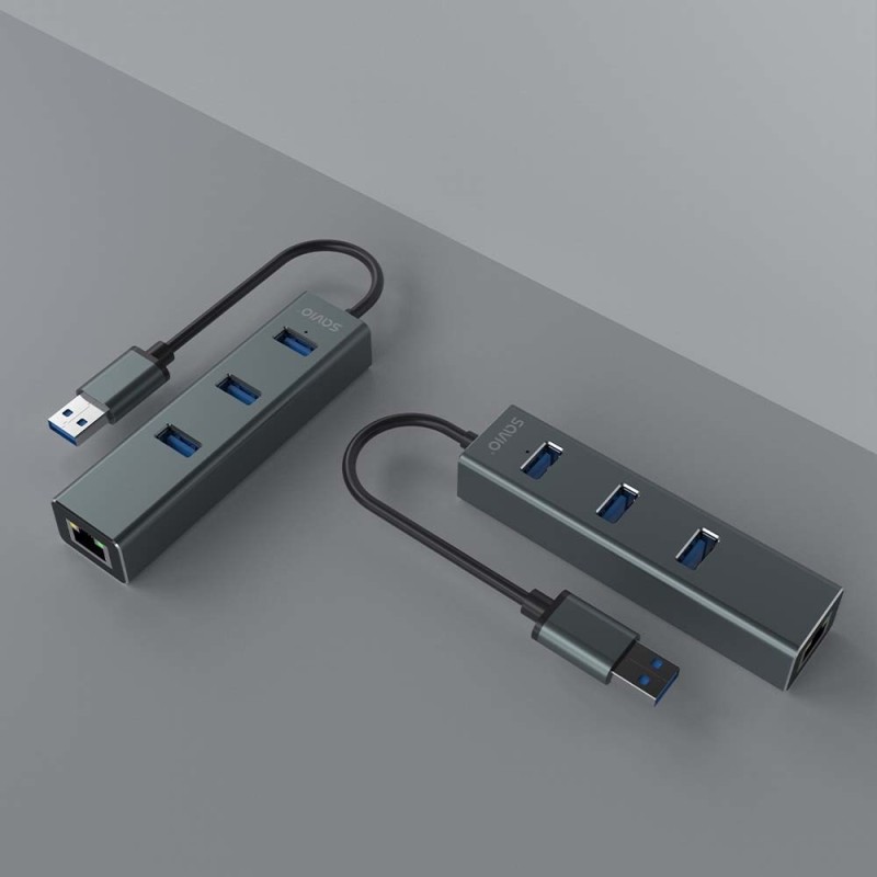 Savio AK-57 USB-A - 3 x USB-A HUB with RJ-45 Gigabit Ethernet adapter 5000 Mbit/s grey USB 3.2 Gen 1 (3.1 Gen 1) Micro-B 5000 Mbit/s Savio AK-57 USB-A - 3 x USB-A HUB with RJ-45 Gigabit Ethernet adapter 5000 Mbit/s grey USB 3.2 Gen 1 (3.1 Gen 1) Micro-B 5000 Mbit/s