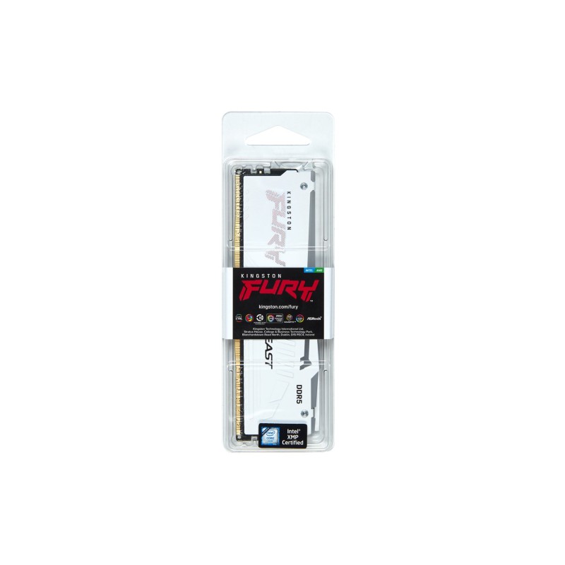 Kingston Technology FURY Beast 32GB 6000MT/s DDR5 CL30 DIMM White RGB XMP Kingston Technology FURY Beast 32GB 6000MT/s DDR5 CL30 DIMM White RGB XMP