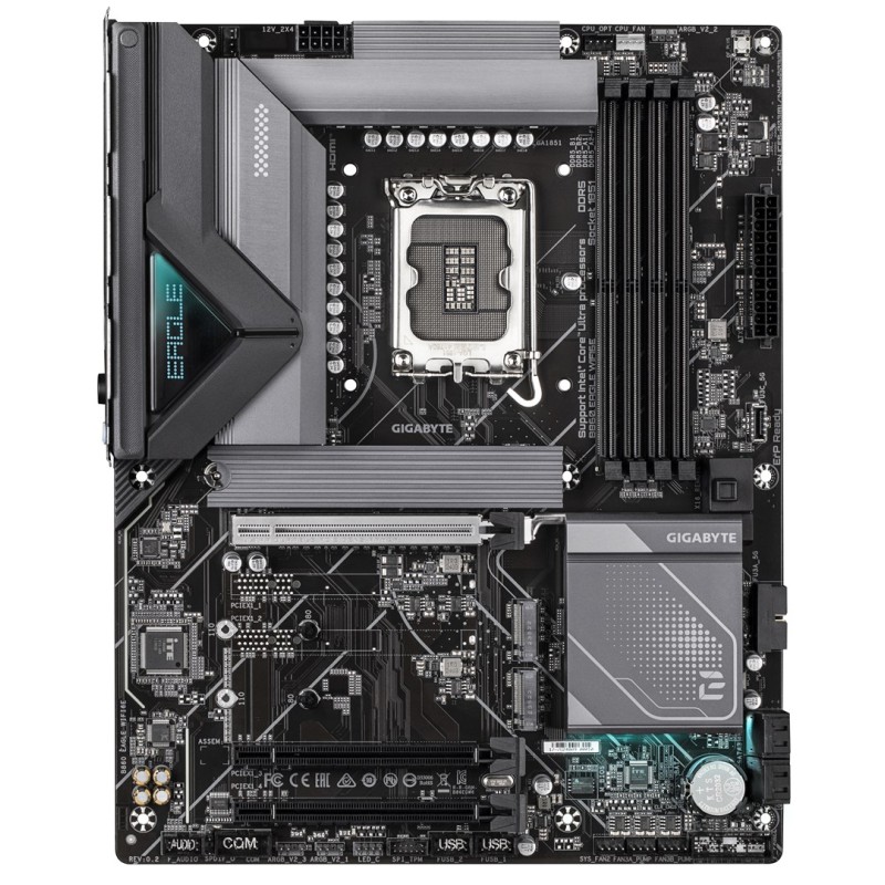 GIGABYTE B860 EAGLE WIFI6E Motherboard - Intel Core Ultra Series CPUs, 12+1+2+1 Phases VRM, up to 9066MHz DDR5, 1xPCIe 5.0 + 2xPCIe 4.0 M.2, 2.5GbE LAN, WIFI 6E, USB 3.2 Gen 2x2 GIGABYTE B860 EAGLE WIFI6E Motherboard - Intel Core Ultra Series CPUs, 12+1+2+1 Phases VRM, up to 9066MHz DDR5, 1xPCIe 5.0 + 2xPCIe 4.0 M.2, 2.5GbE LAN, WIFI 6E, USB 3.2 Gen 2x2