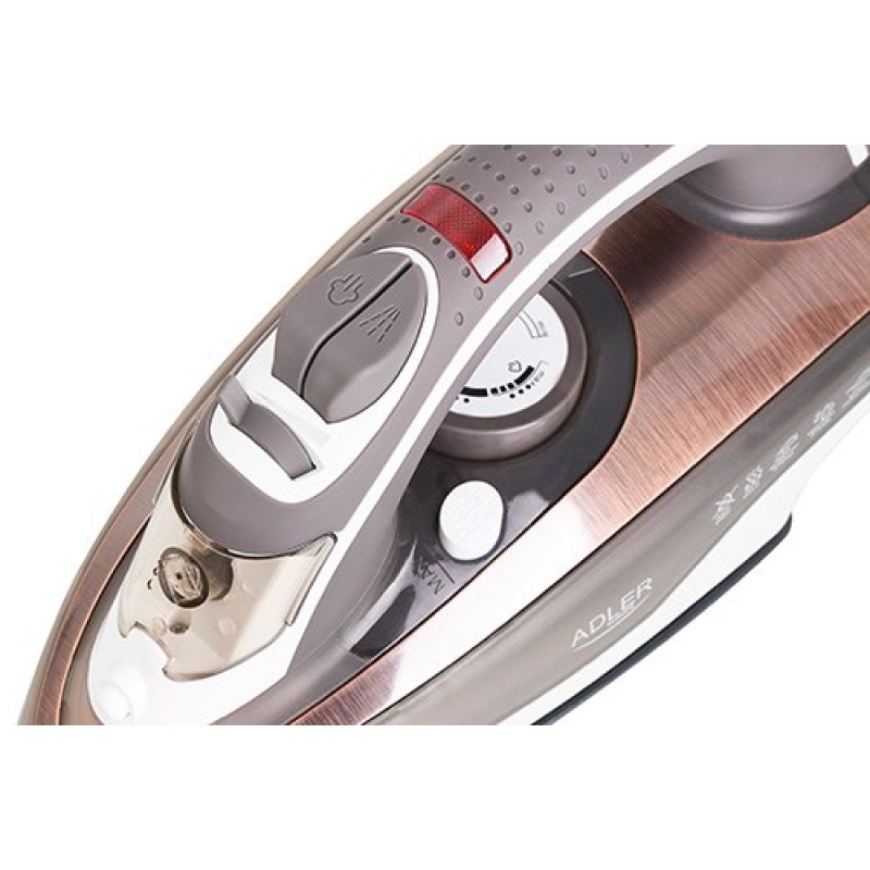 Adler AD 5030 iron Steam iron Ceramic soleplate 3000 W Brown, Grey, White Adler AD 5030 iron Steam iron Ceramic soleplate 3000 W Brown, Grey, White