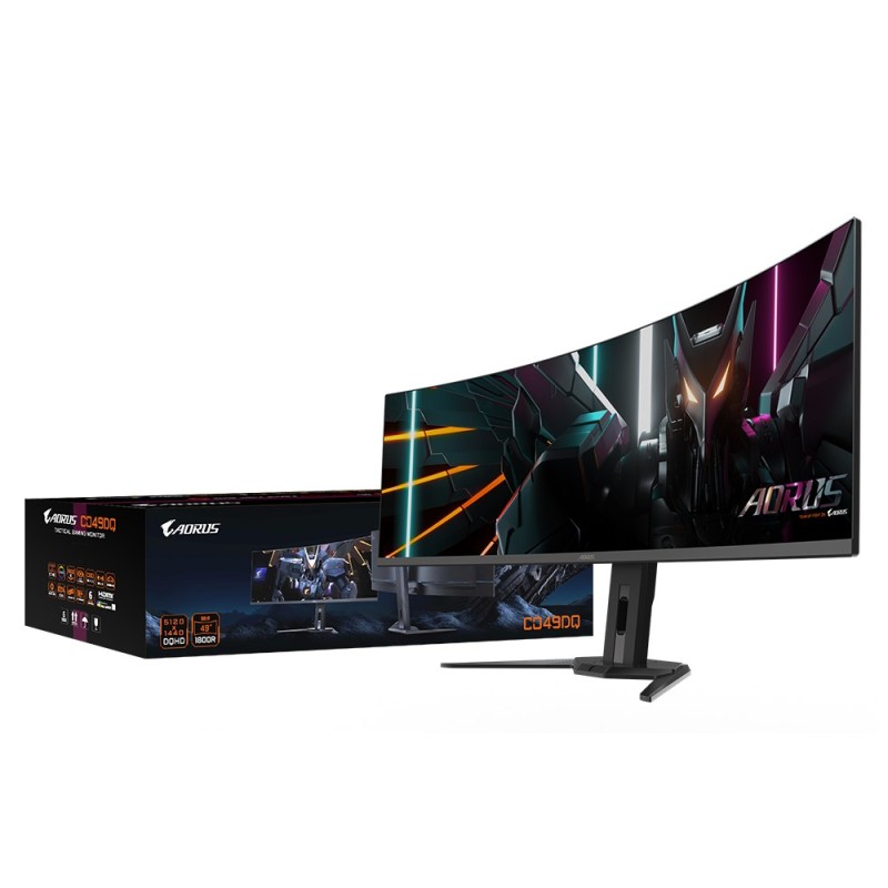 GIGABYTE CO49DQ OLED Curved Gaming Monitor - 5120x1440(DQHD), 1800R, 144Hz, 0.03ms, KVM, FreeSync Premium Pro, HDMI 2.1 GIGABYTE CO49DQ OLED Curved Gaming Monitor - 5120x1440(DQHD), 1800R, 144Hz, 0.03ms, KVM, FreeSync Premium Pro, HDMI 2.1