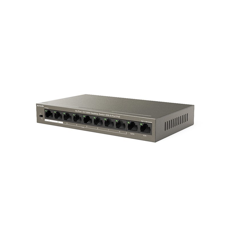 Tenda TEF1110P-8-63W network switch Unmanaged Fast Ethernet (10/100) Power over Ethernet (PoE) Black Tenda TEF1110P-8-63W network switch Unmanaged Fast Ethernet (10/100) Power over Ethernet (PoE) Black