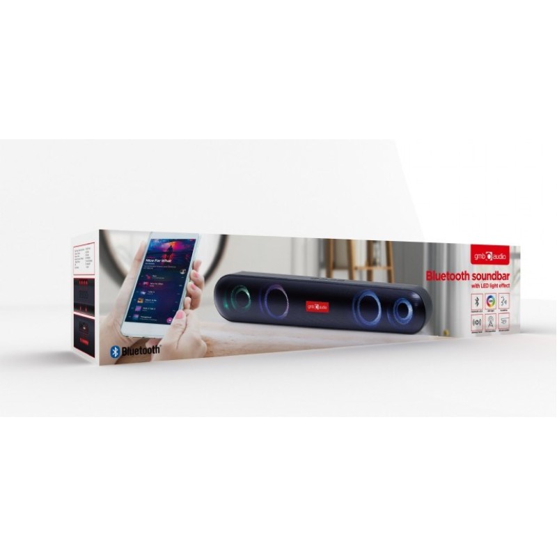 Gembird SPKBT-BAR400L soundbar speaker Black 2.0 channels 10 W Gembird SPKBT-BAR400L soundbar speaker Black 2.0 channels 10 W