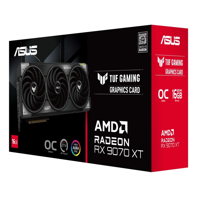 ASUS TUF Gaming TUF-RX9070XT-O16G-GAMING AMD Radeon RX 9070 XT 16 GB GDDR6 ASUS TUF Gaming TUF-RX9070XT-O16G-GAMING AMD Radeon RX 9070 XT 16 GB GDDR6