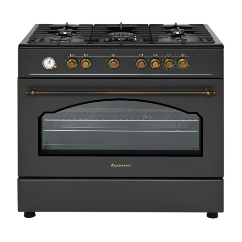 Ravanson Retro KWGE–90AR gas and electric cooker (black)