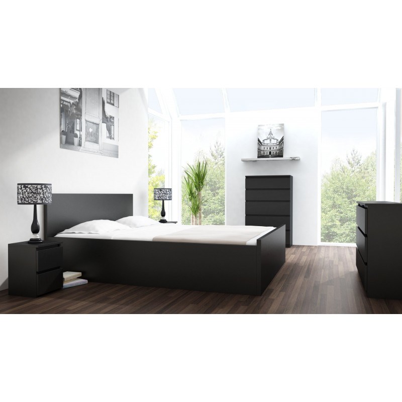 Topeshop M2 CZERŃ nightstand/bedside table 2 drawer(s) Black Topeshop M2 CZERŃ nightstand/bedside table 2 drawer(s) Black