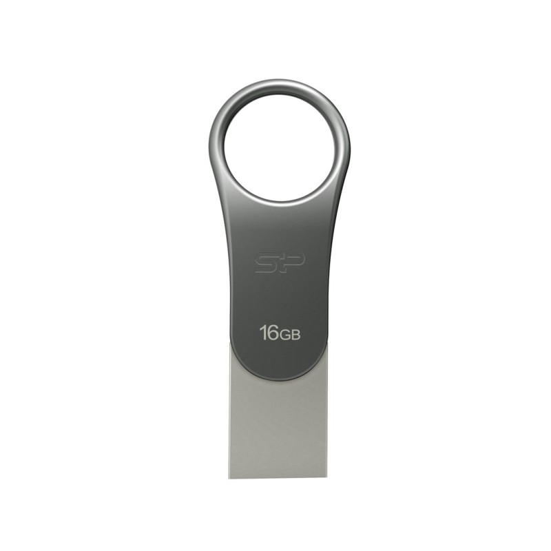 Silicon Power Mobile C80 USB flash drive 16 GB USB Type-A / USB Type-C 3.0 (3.1 Gen 1) Titanium Silicon Power Mobile C80 USB flash drive 16 GB USB Type-A / USB Type-C 3.0 (3.1 Gen 1) Titanium