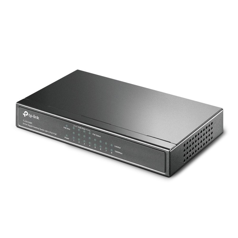 TP-Link 8-Port Gigabit Desktop PoE Switch with 4-Port TP-Link 8-Port Gigabit Desktop PoE Switch with 4-Port