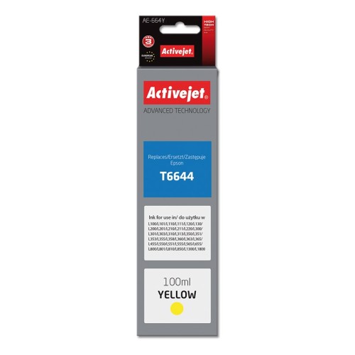 Activejet AE-664Y ink (replacement for Epson T6644; Supreme; 100 ml; yellow) Activejet AE-664Y ink (replacement for Epson T6644; Supreme; 100 ml; yellow)