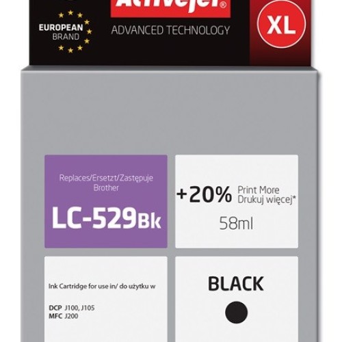 Activejet AB-529BN Ink (replacement for Brother LC529BK; Supreme; 58 ml; black) Activejet AB-529BN Ink (replacement for Brother LC529BK; Supreme; 58 ml; black)