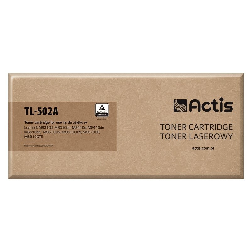 Actis TL-502A toner (replacement for Lexmark 50F2H00; Standard; 5000 pages; black)