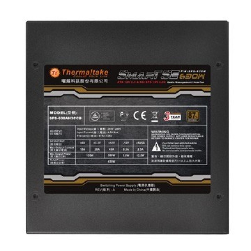 Thermaltake Smart SE power supply unit 630 W 20+4 pin ATX ATX Black Thermaltake Smart SE power supply unit 630 W 20+4 pin ATX ATX Black