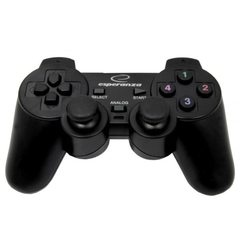 Esperanza EG102 Gaming Controller Black USB 2.0 Gamepad Analogue / Digital PC, Playstation 3