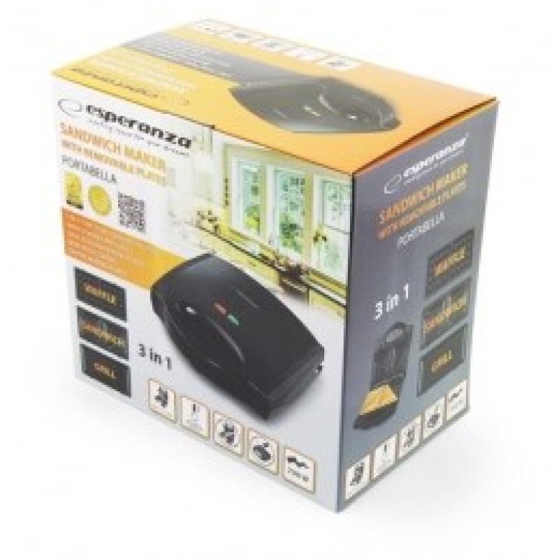 Esperanza EKT006K sandwich maker 700 W Black Esperanza EKT006K sandwich maker 700 W Black