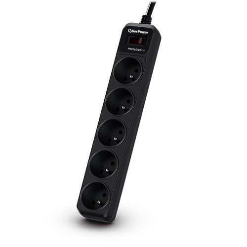 CyberPower Tracer III B0520SC0-FR surge protector Black 5 AC outlet(s) 200 - 250 V 1.8 m CyberPower Tracer III B0520SC0-FR surge protector Black 5 AC outlet(s) 200 - 250 V 1.8 m