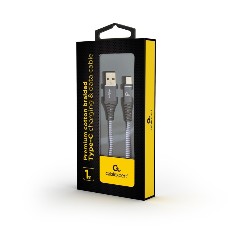 Gembird CC-USB2B-AMCM-1M-WB2 USB cable 1m USB 2.0 USB A USB C Grey, White Gembird CC-USB2B-AMCM-1M-WB2 USB cable 1m USB 2.0 USB A USB C Grey, White