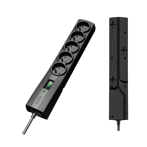 Ever T/LZ09-CLA050/0000 Surge protector Power strip Black 5 sockets Ever T/LZ09-CLA050/0000 Surge protector Power strip Black 5 sockets