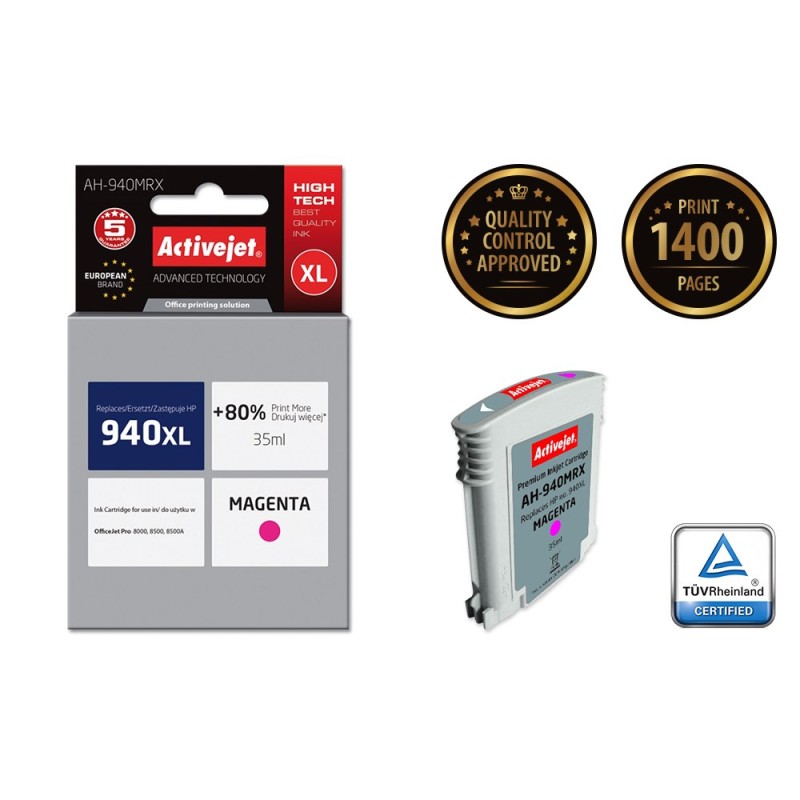 Activejet AH-912MRX Ink (replacement for HP 912XL 3YL82AE; Premium; 990 pages; 12 ml, magenta) Activejet AH-912MRX Ink (replacement for HP 912XL 3YL82AE; Premium; 990 pages; 12 ml, magenta)