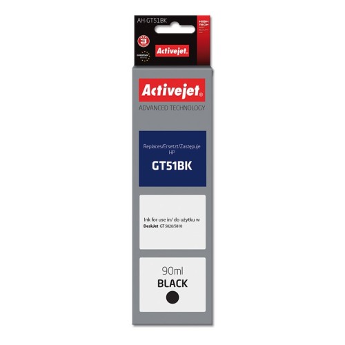 Activejet AH-GT51Bk ink (replacement for HP GT-51BK M0H57AE; Supreme; 90 ml; black) Activejet AH-GT51Bk ink (replacement for HP GT-51BK M0H57AE; Supreme; 90 ml; black)