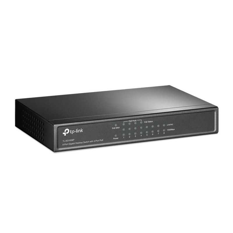 TP-Link 8-Port Gigabit Desktop PoE Switch with 4-Port TP-Link 8-Port Gigabit Desktop PoE Switch with 4-Port