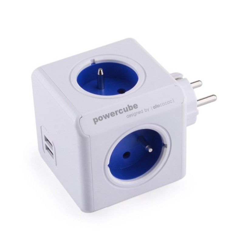 Allocacoc PowerCube Original USB (E) power extension 4 AC outlet(s) Blue, White Allocacoc PowerCube Original USB (E) power extension 4 AC outlet(s) Blue, White