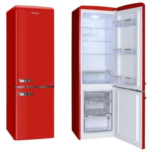 Amica KGCR 387100 R fridge-freezer Freestanding 244 L Red Amica KGCR 387100 R fridge-freezer Freestanding 244 L Red