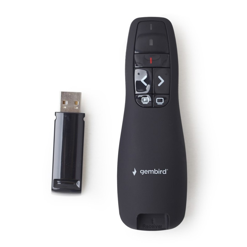 Gembird *Wireless presenter with laser pointer 660 nm 10 m Black Gembird *Wireless presenter with laser pointer 660 nm 10 m Black