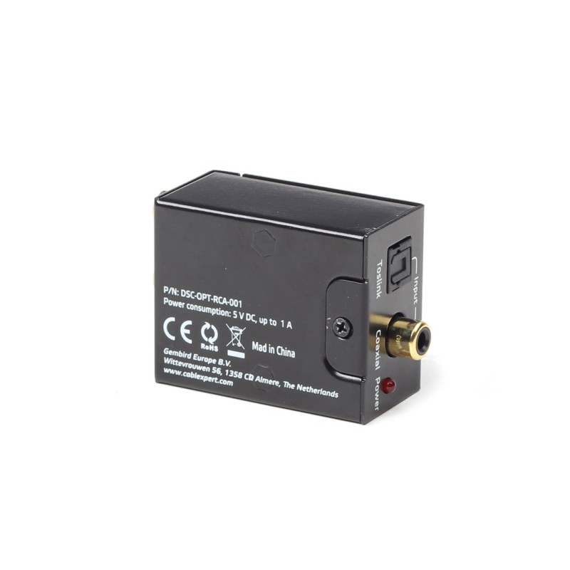 Gembird DSC-OPT-RCA-001 audio converter Black Gembird DSC-OPT-RCA-001 audio converter Black