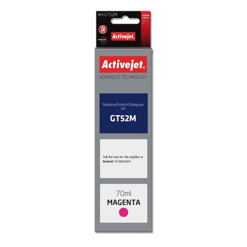 Activejet AH-GT52M ink (replacement for HP GT-52M M0H55AE; Supreme; 70 ml; magenta) Activejet AH-GT52M ink (replacement for HP GT-52M M0H55AE; Supreme; 70 ml; magenta)