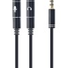 Gembird !Adapter audio microphon 3.5mm mini Jack/4PIN/0. audio cable 0.2 m 2 x 3.5mm Black