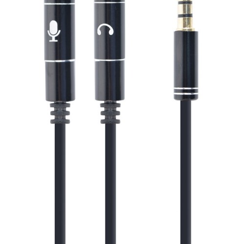 Gembird !Adapter audio microphon 3.5mm mini Jack/4PIN/0. audio cable 0.2 m 2 x 3.5mm Black