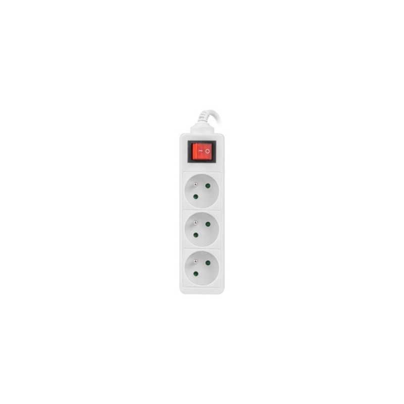 LANBERG POWER STRIP 3M WHITE, 3X 230V PL, WITH SWITCH LANBERG POWER STRIP 3M WHITE, 3X 230V PL, WITH SWITCH