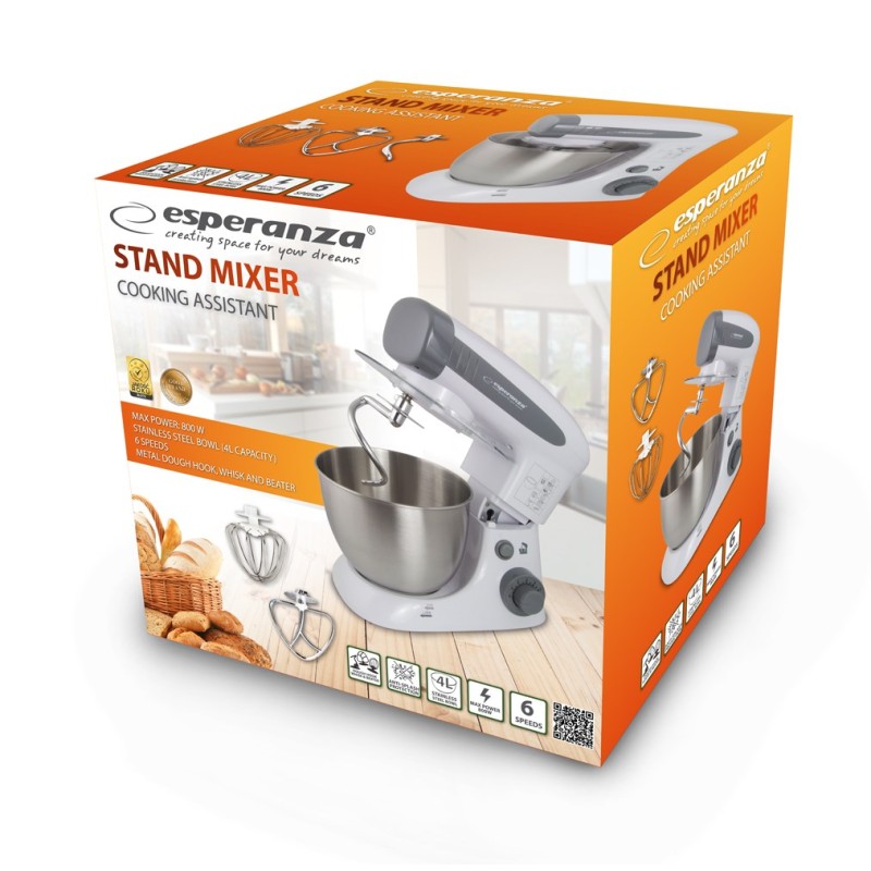 ESPERANZA COOKING ASSISTA EKM024 food processor 4 L White 800 W ESPERANZA COOKING ASSISTA EKM024 food processor 4 L White 800 W