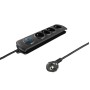 Qoltec 50104 surge protector 4 AC outlet(s) 230 V 1.5 m Black