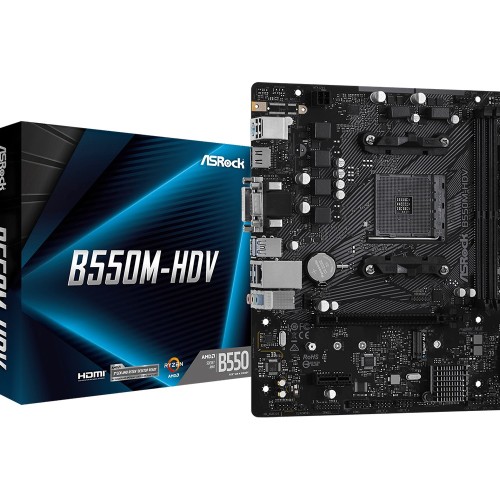Asrock B550M-HDV Socket AM4 micro ATX AMD B550 Asrock B550M-HDV Socket AM4 micro ATX AMD B550