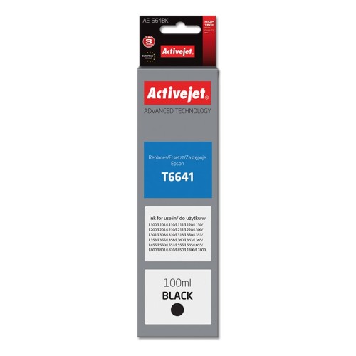 Activejet AE-664Bk Ink cartridge (replacement for Epson T6641; Supreme; 100 ml; black) Activejet AE-664Bk Ink cartridge (replacement for Epson T6641; Supreme; 100 ml; black)