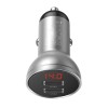 Baseus car charger with display, 2x USB, 4.8A, 24W (silver) Baseus car charger with display, 2x USB, 4.8A, 24W (silver)