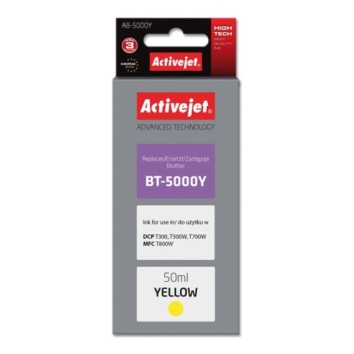 Activejet AB-5000Y Ink Bottle (replacement for Brother BT-5000Y; Supreme; 50 ml; yellow) Activejet AB-5000Y Ink Bottle (replacement for Brother BT-5000Y; Supreme; 50 ml; yellow)